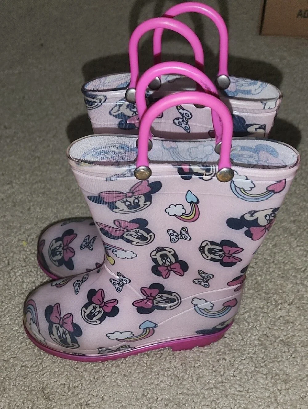 Disney Pink Minnie Mouse Kids Rain Boots